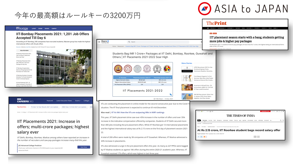 IITプレースメント・今年の最高額はルールキーの3200万円